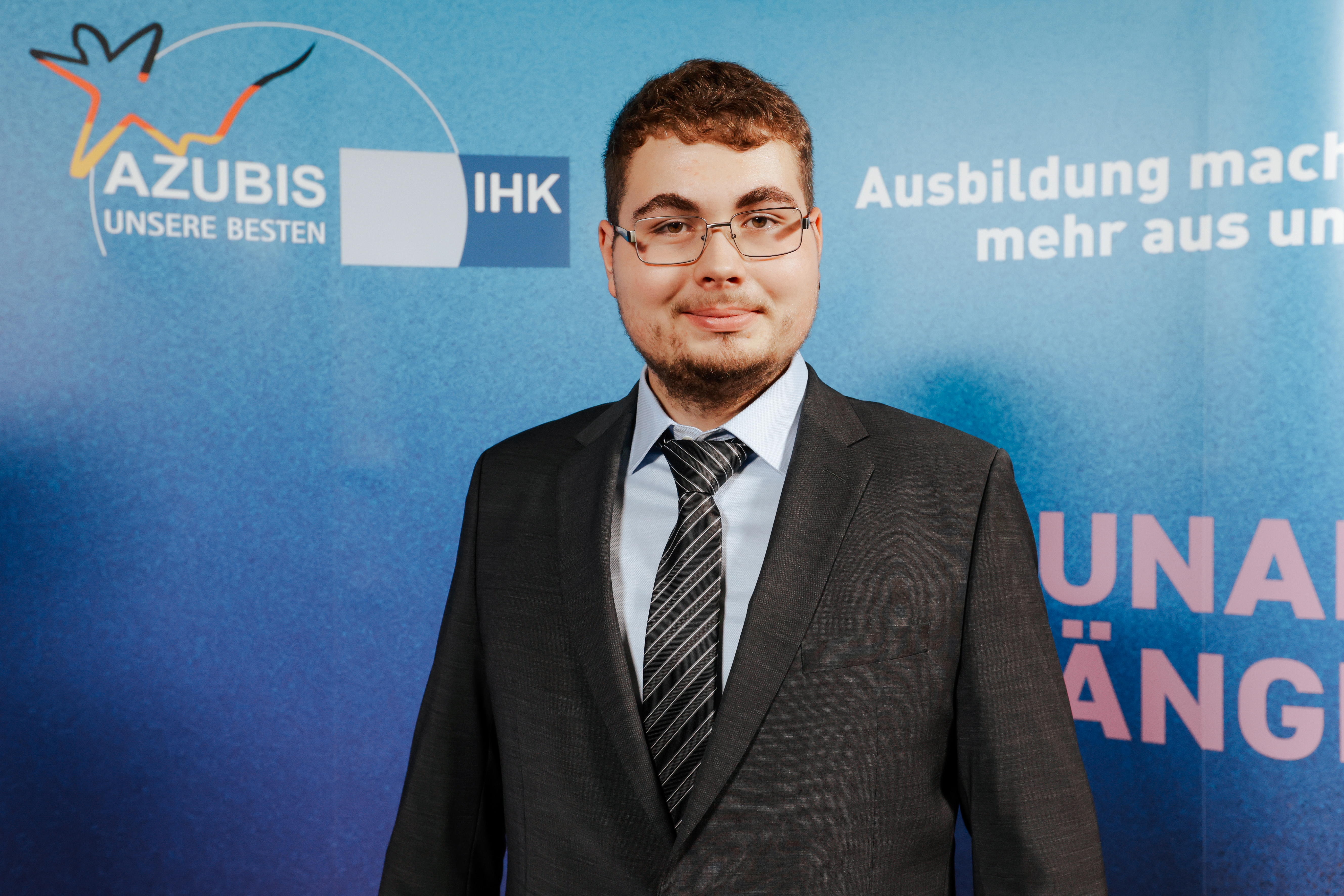 Jonas Freimuth bei der Bestenehrung der DIHK in Berlin.