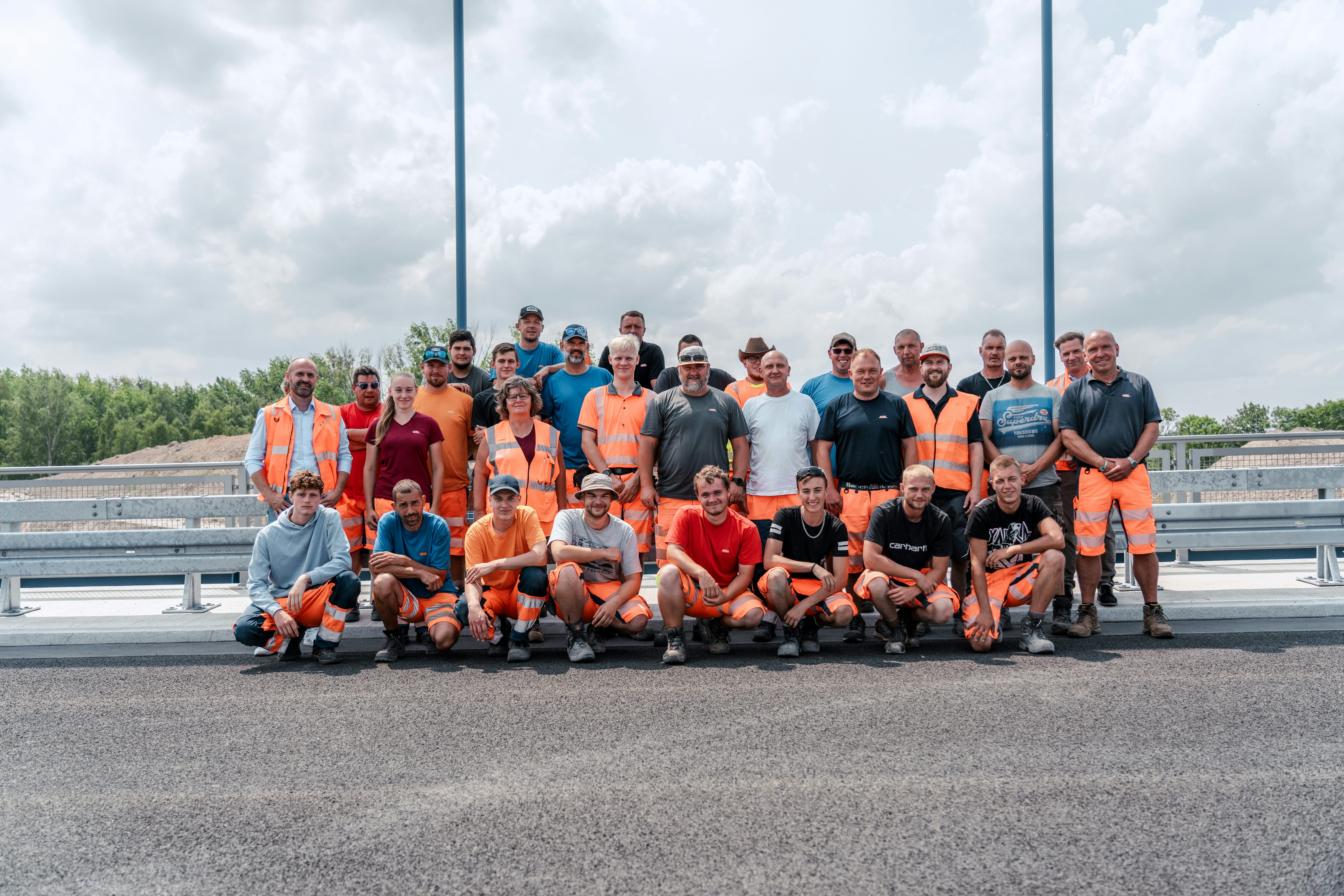 Baustelle A72 Rötha: Gruppenfoto der JR Kolonne