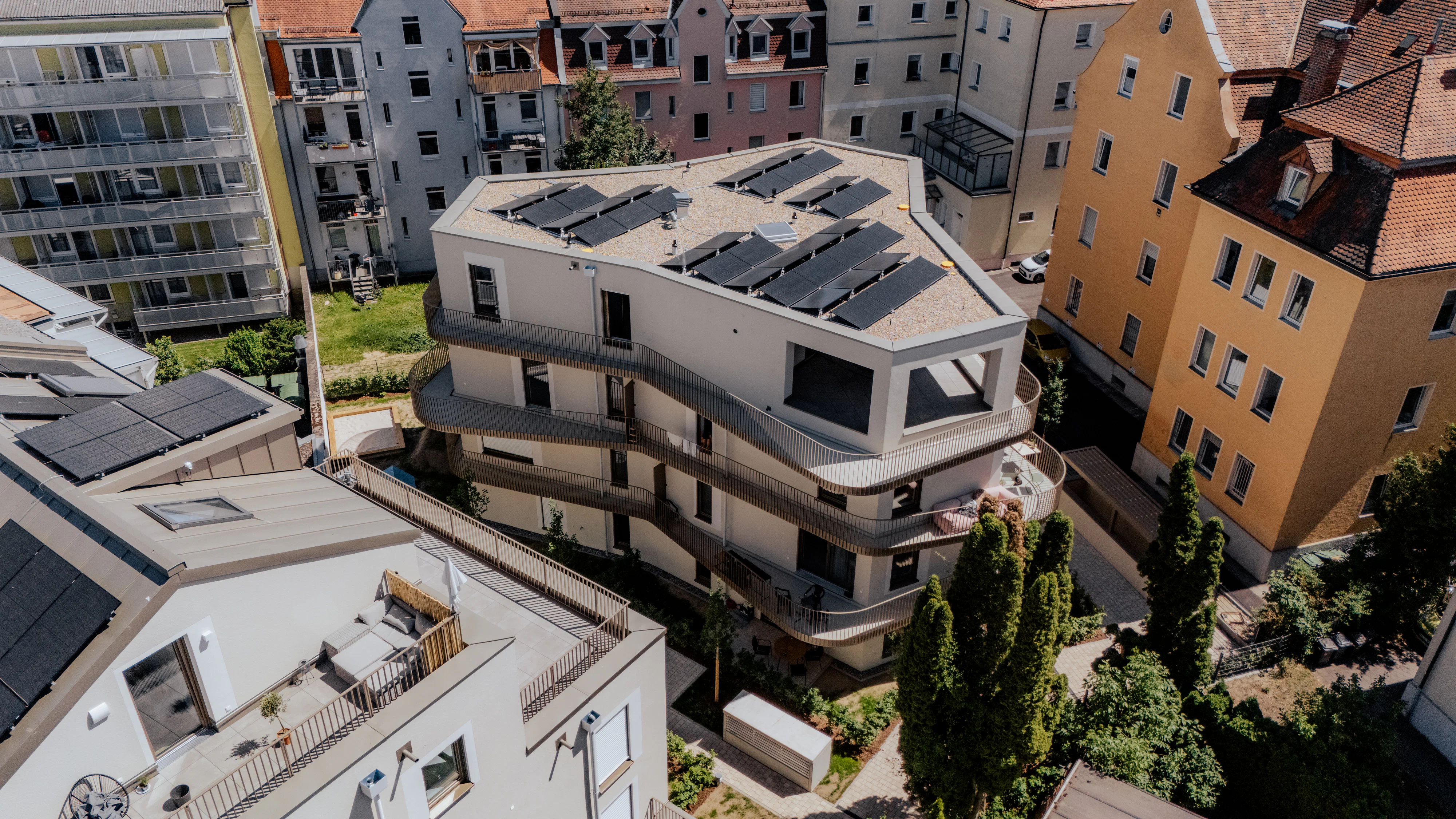 Blick auf das Sterngebäude von oben