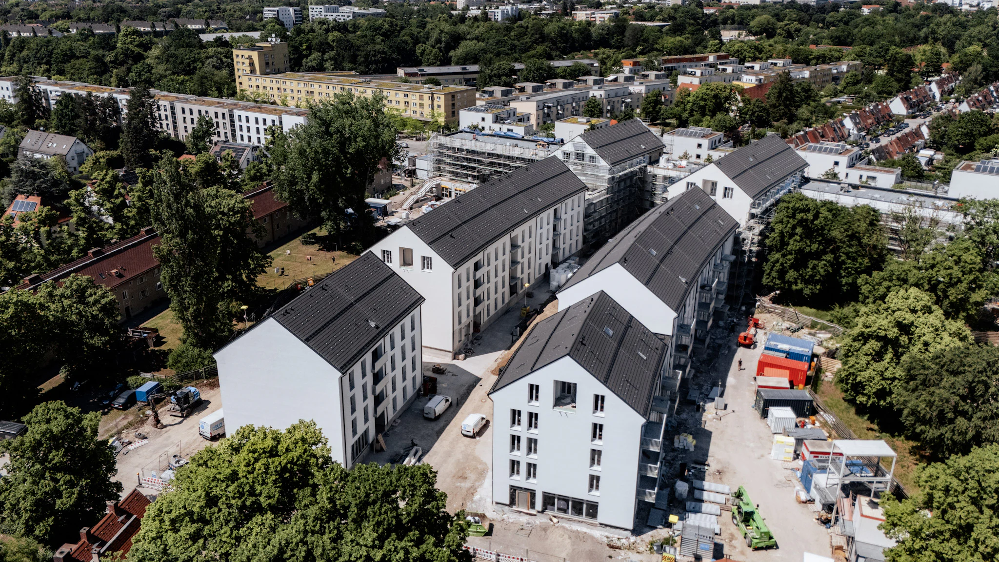 Luftaufnahme des Wohnquartiers Ramersdorf bei München