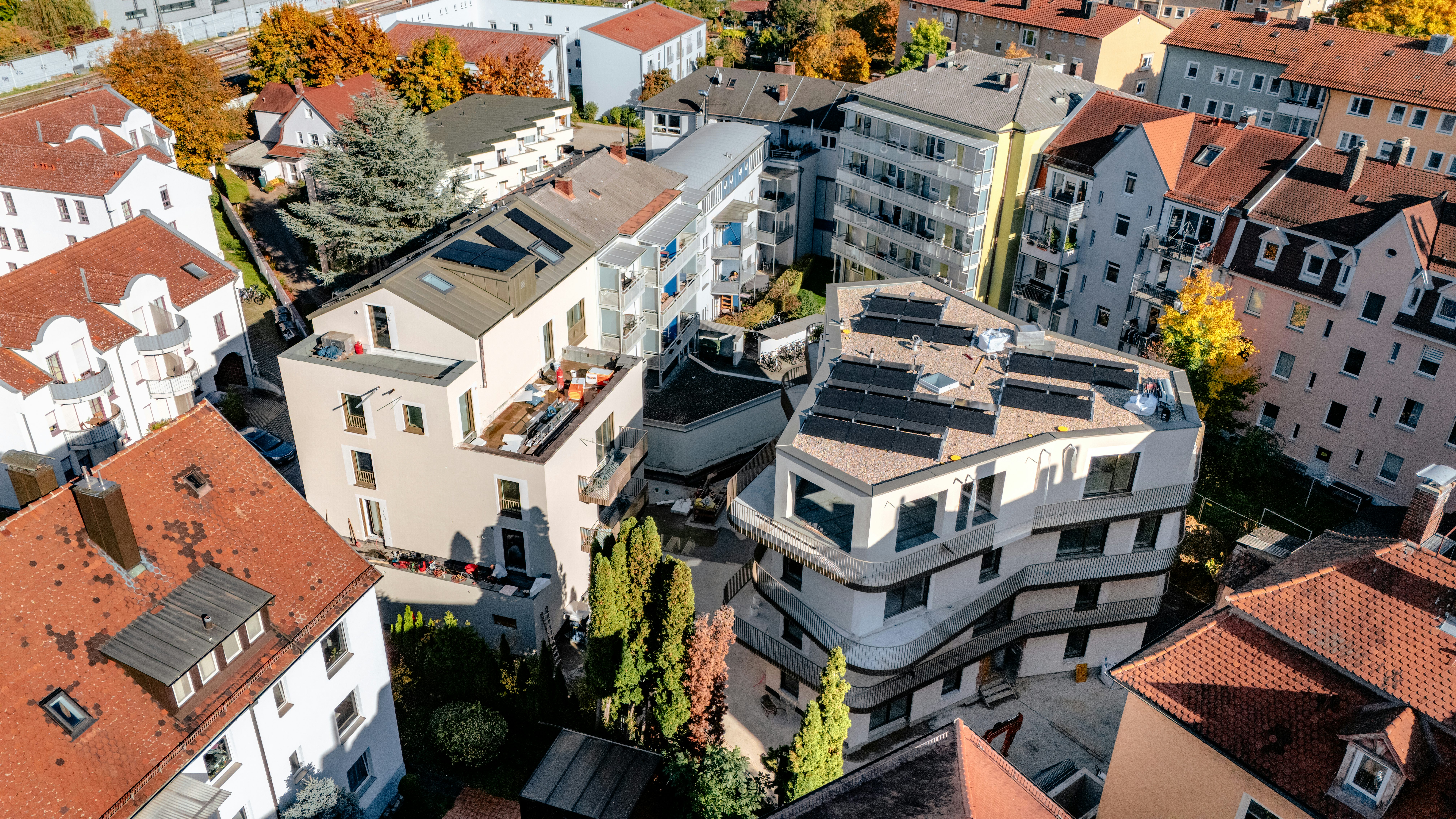 Luftaufnahme von der Wohnanlage Sternhof in Regensburg