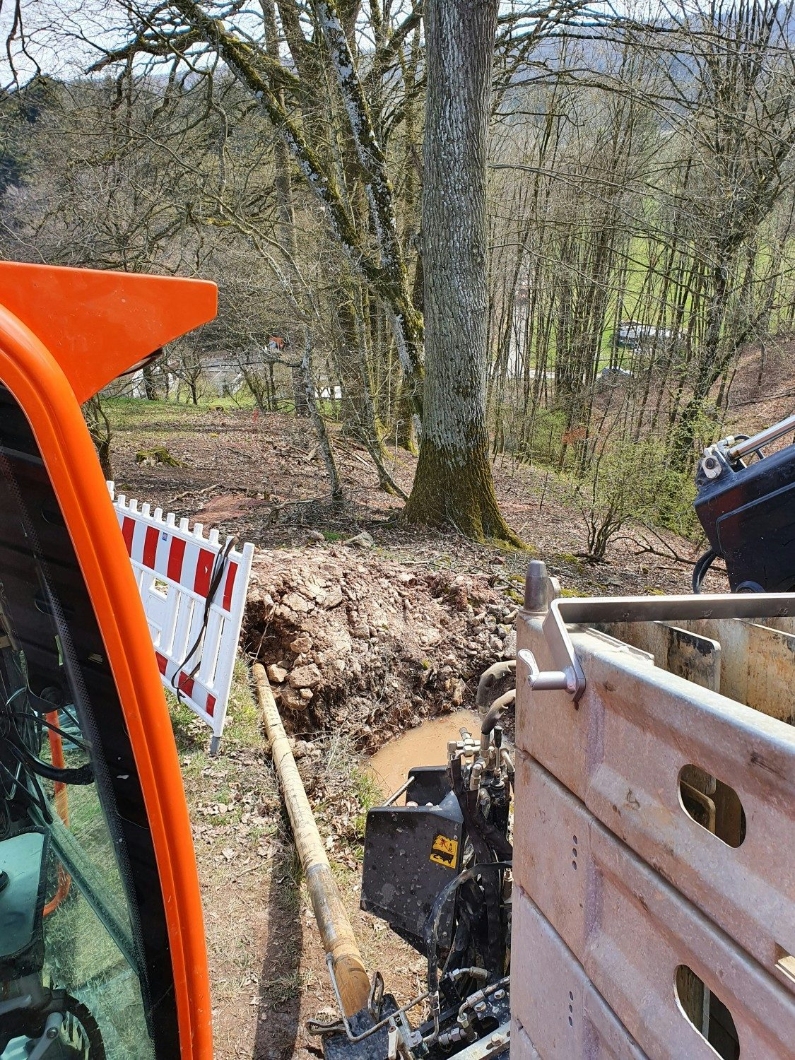 Steilhangspülbohrung im Wald bei Waldenbuch