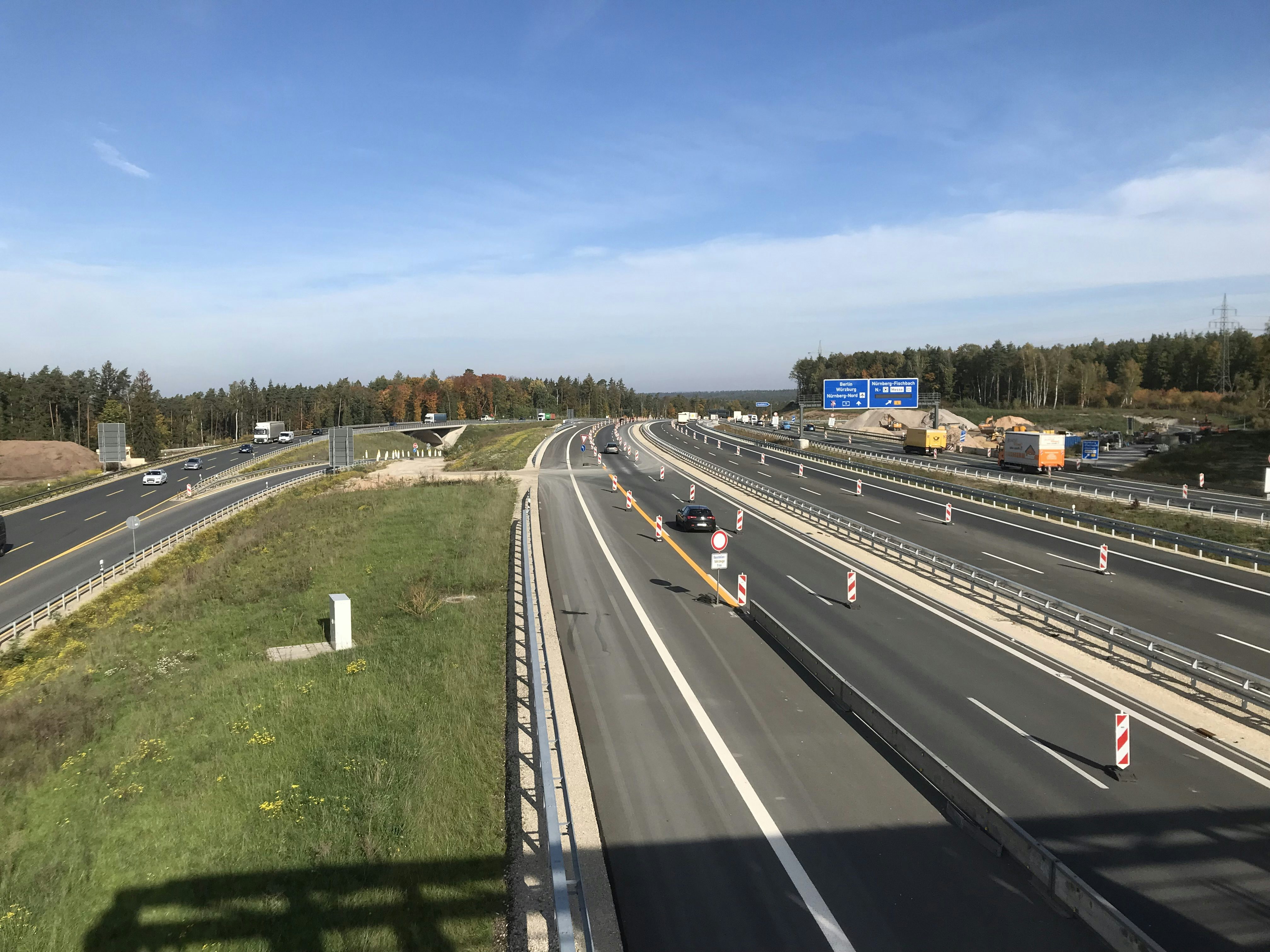 Baustelle Autobahn Nürnberg-Ost