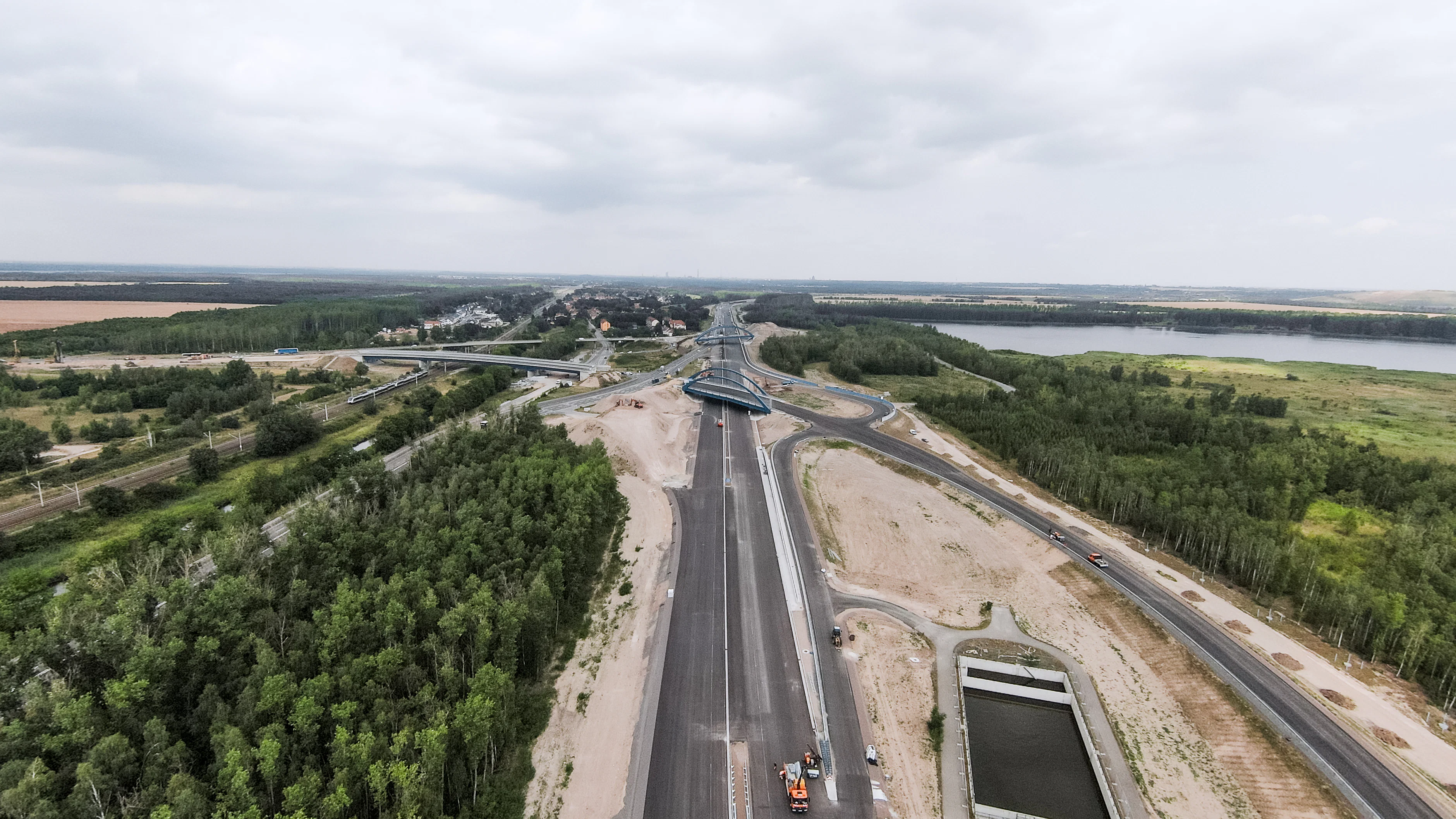 Baustelle A72 Rötha: Drohnenaufnahme