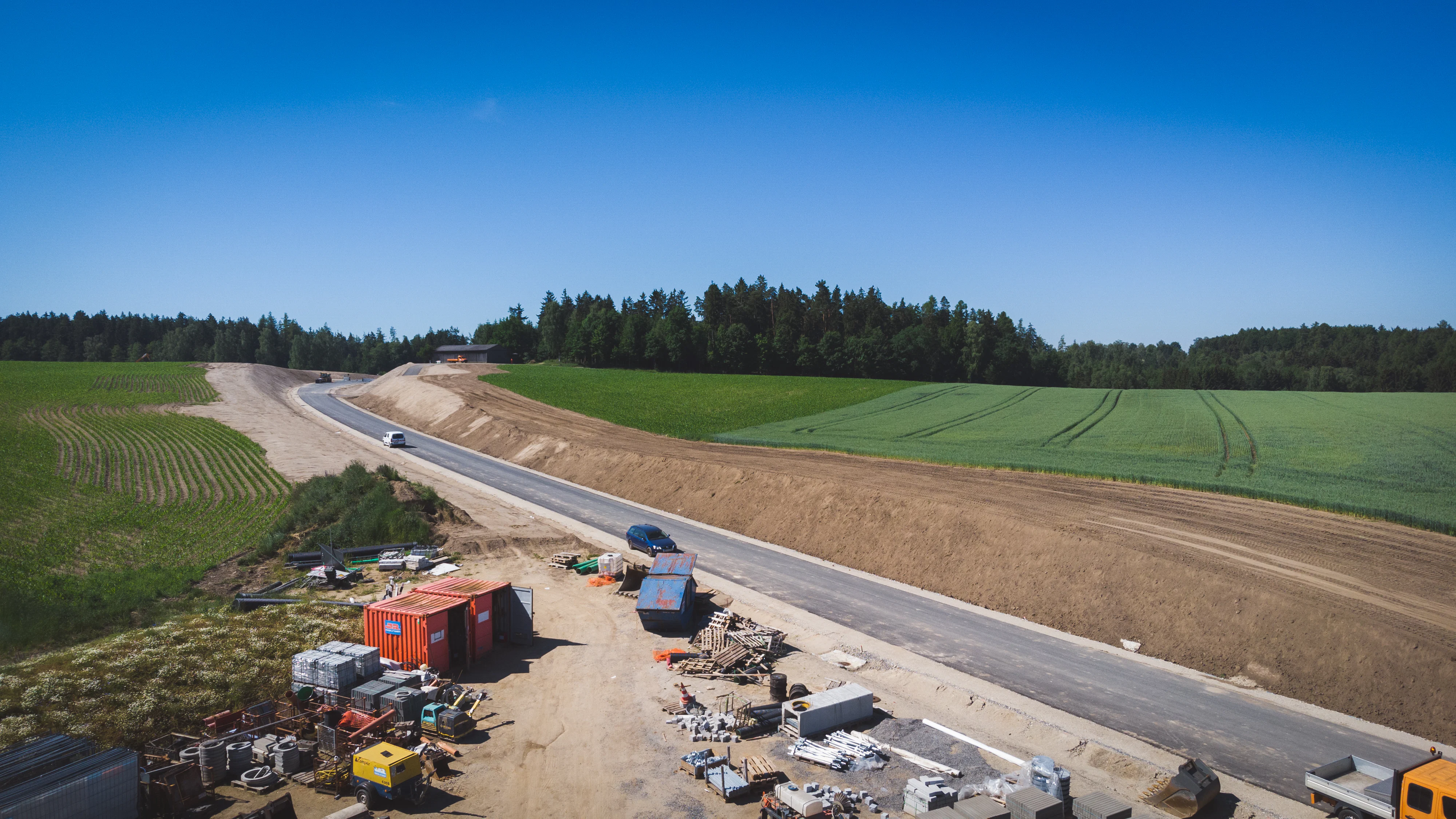 Straßenbaustelle auf der B505