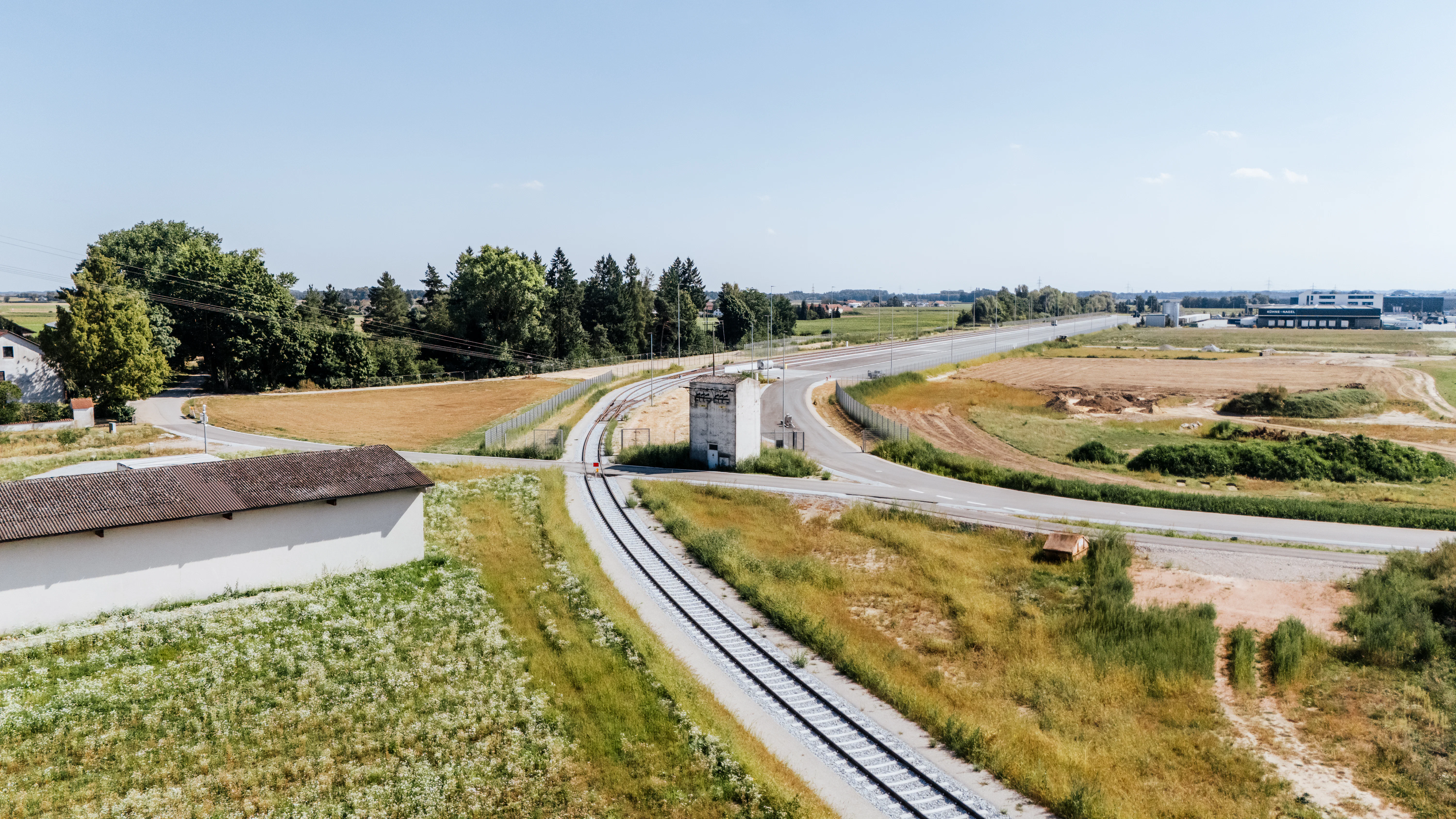 Das neue Verbindunggleis zwischen Hafen und Umschlagsfläche