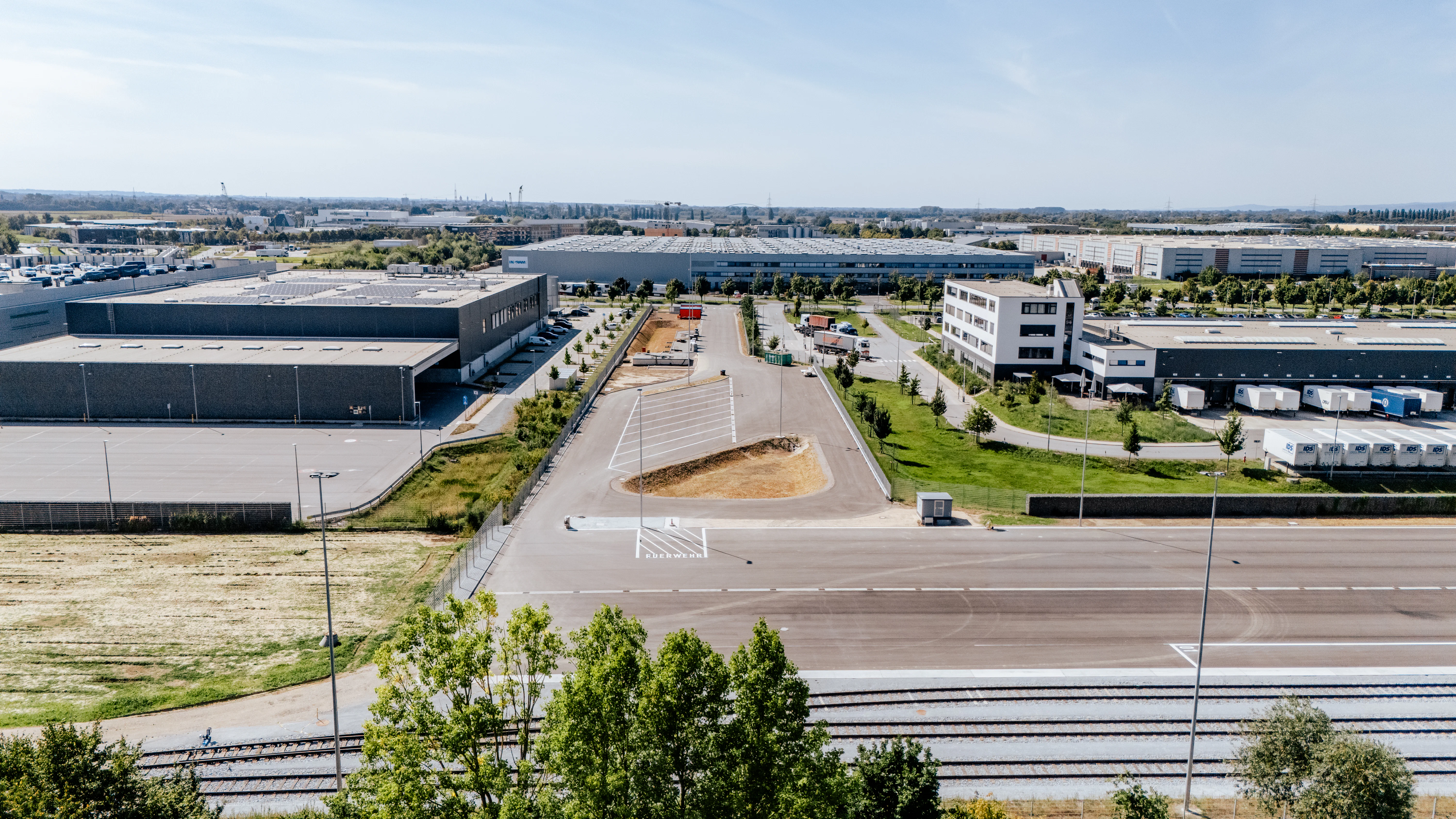 Parkfläche für Lkw von oben