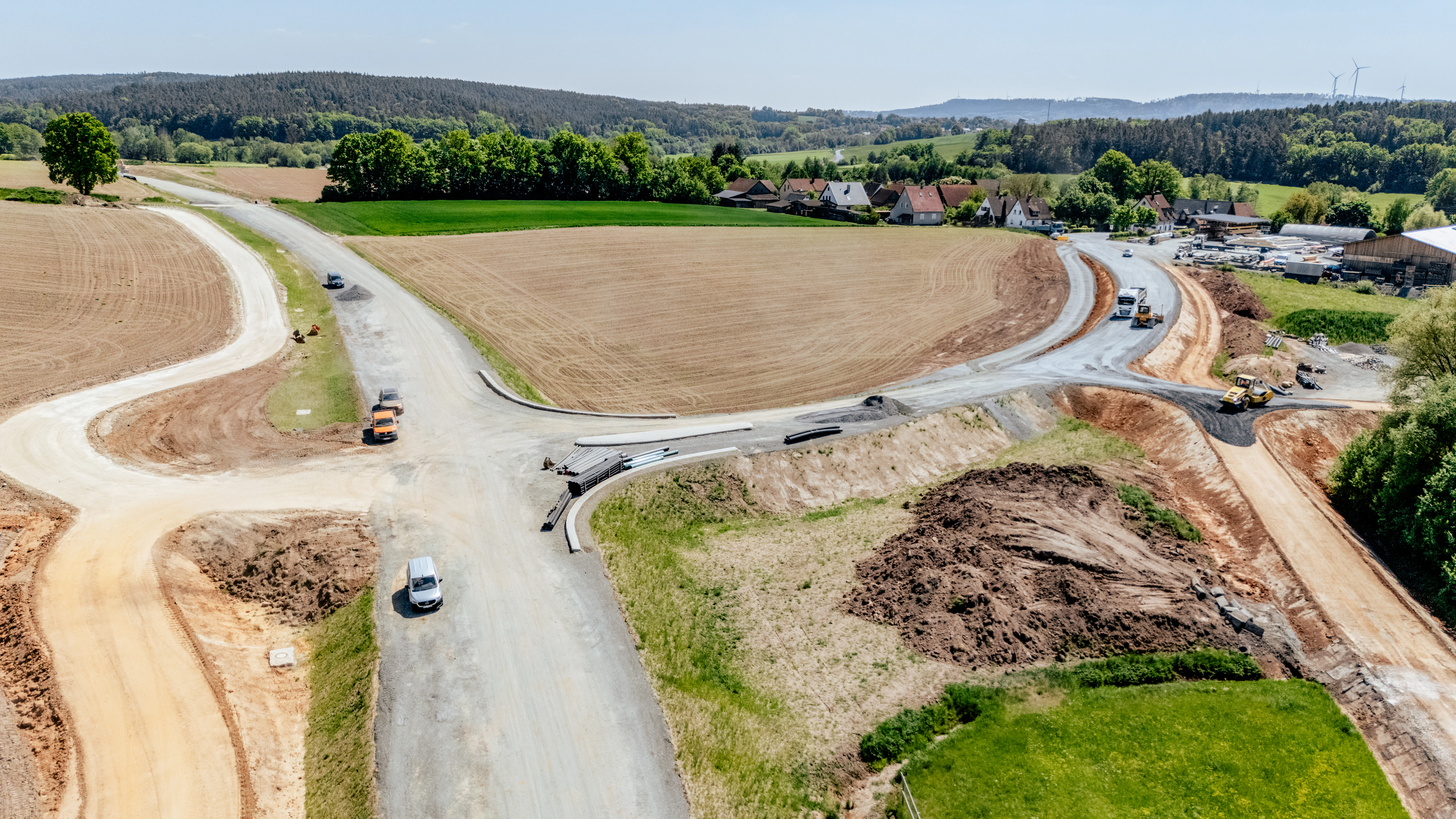 Aufnahme der Baustelle aus der Luft