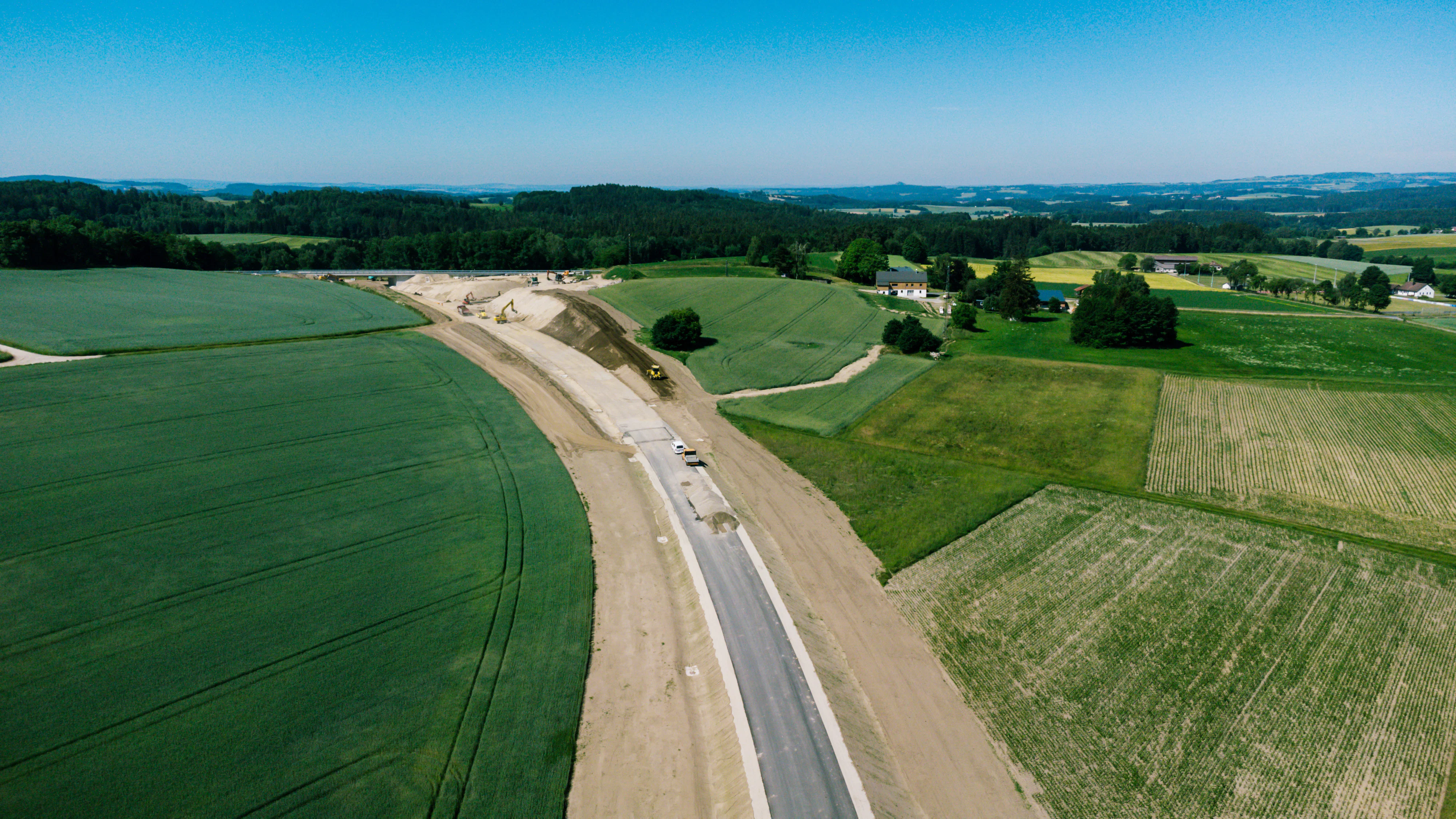 Drohnenaufnahme Baustelle Ortsumgehung Plößberg