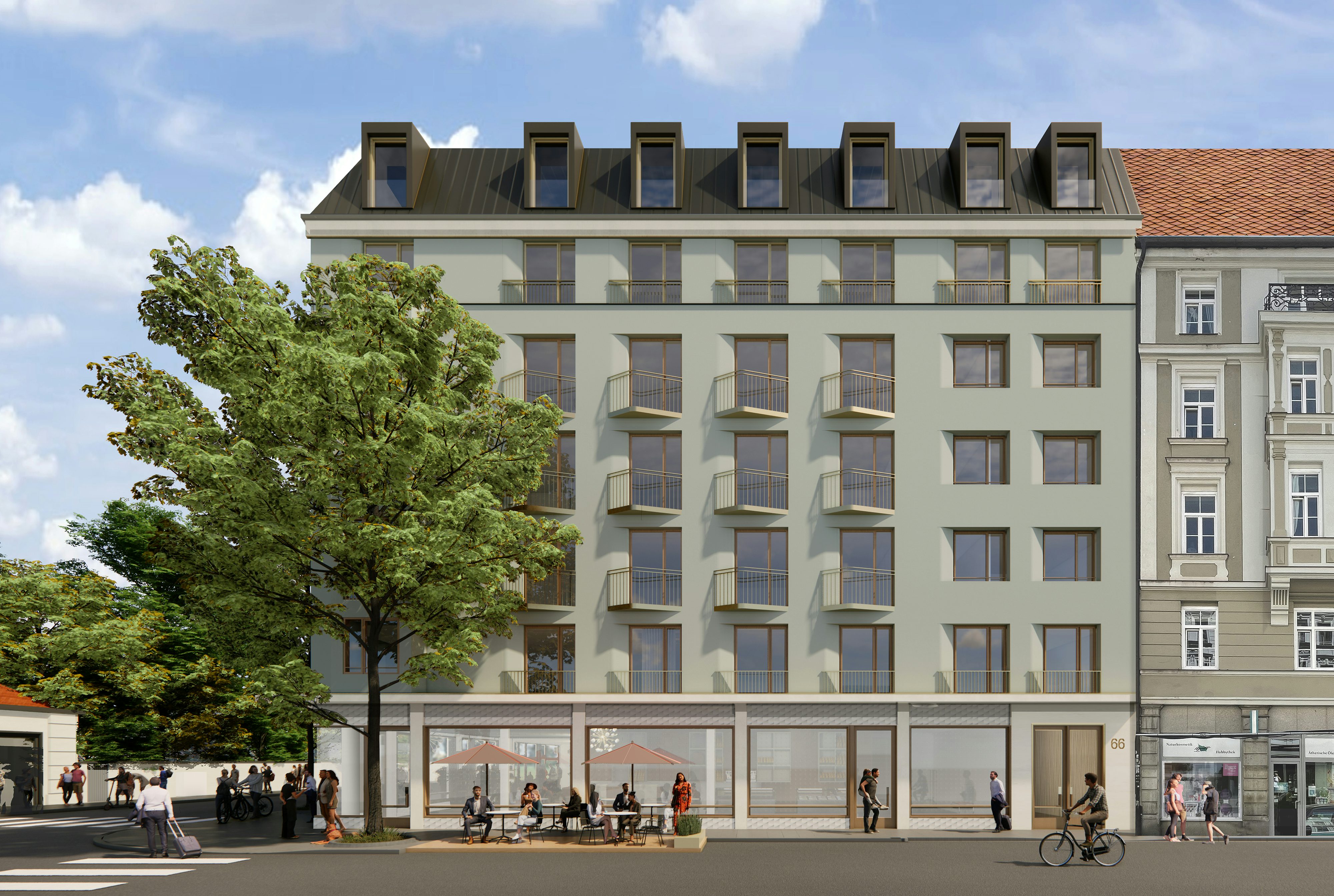 Visualisierung Wohn- und Geschäftshaus in München Maxvorstadt