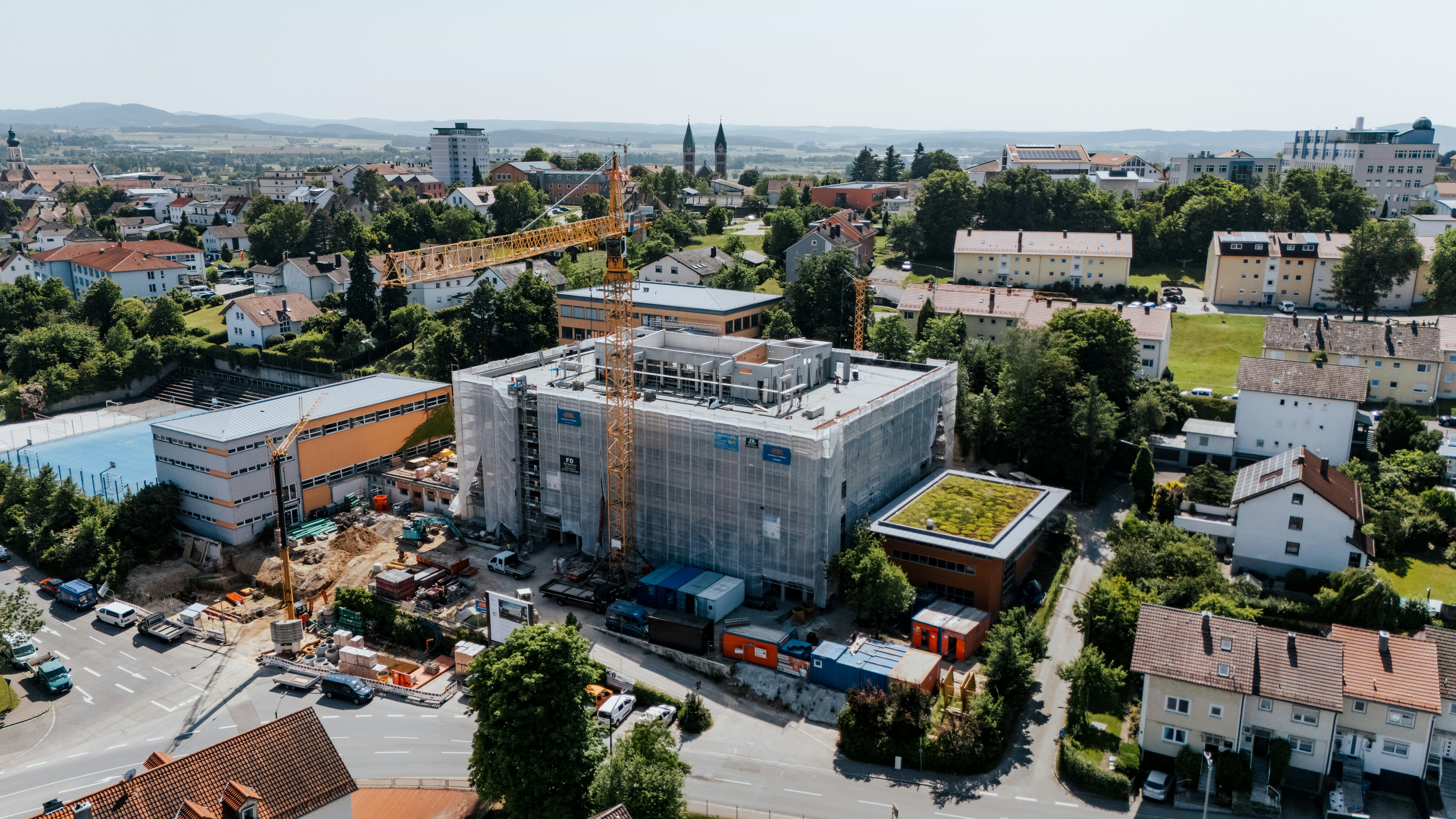 Drohnenaufnahme Rohbau Robert-Schuman-Gymnasium