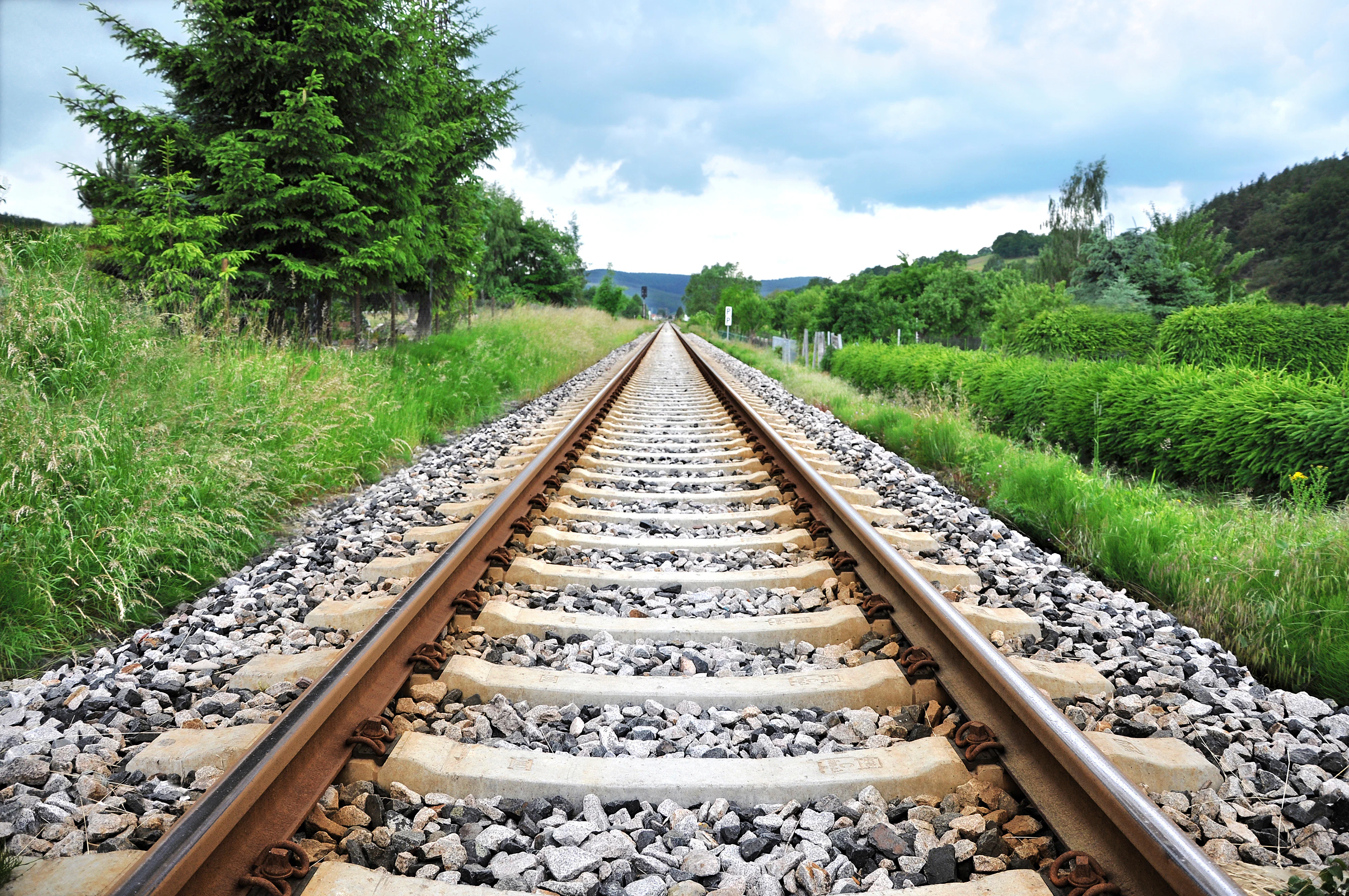 Bahngleis, das durch Natur verläuft