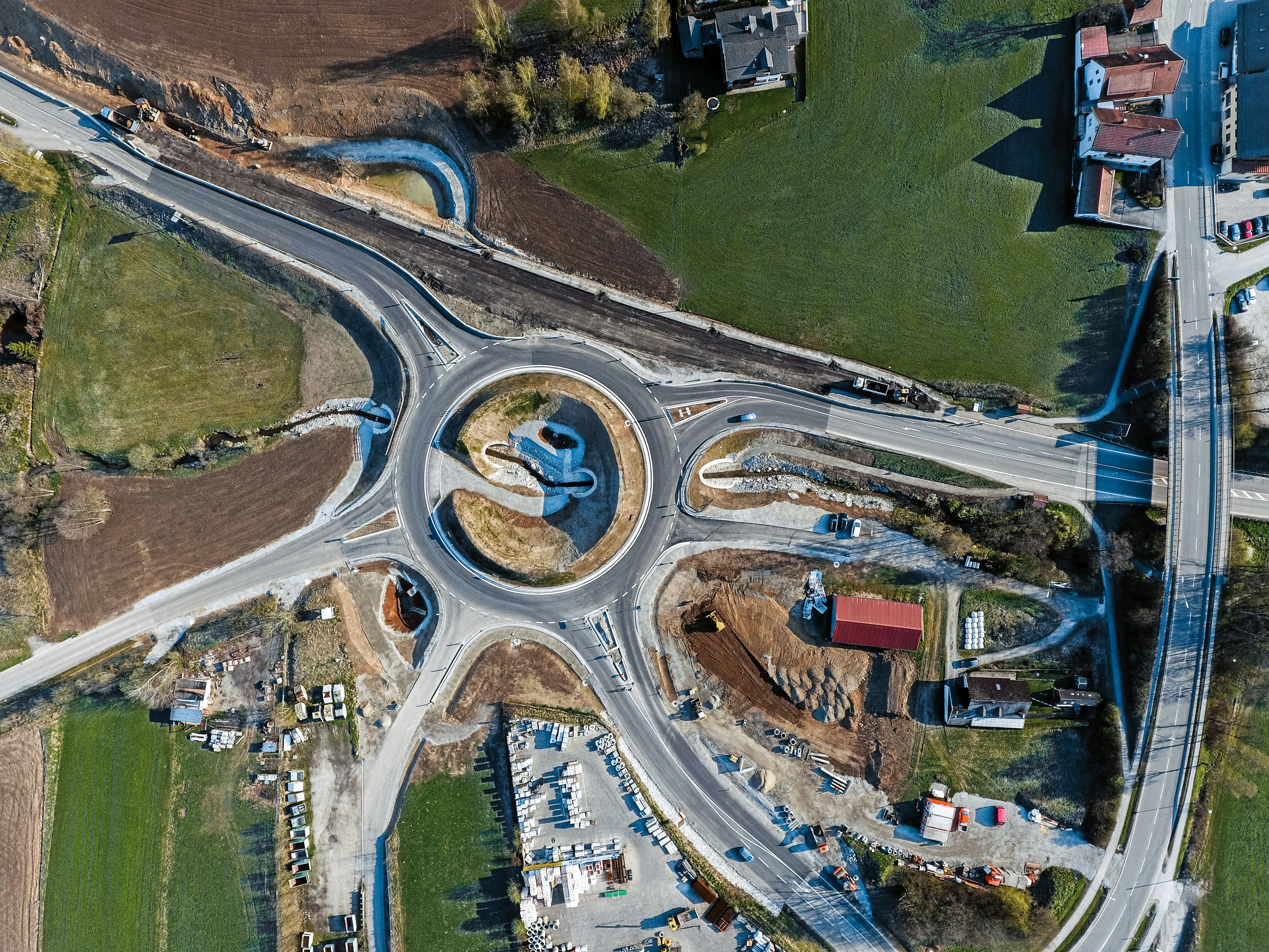 Josef Rädlinger Luftaufnahme Kreisverkehr in Patersdorf